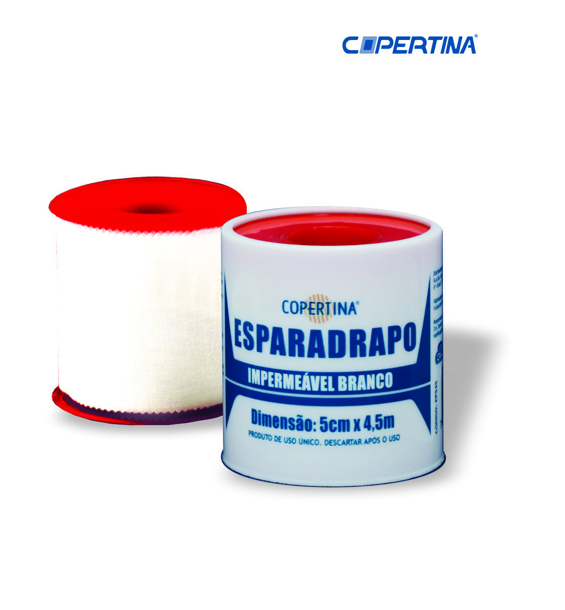 Esparadrapo impermeável branco 5cm x 4,5m